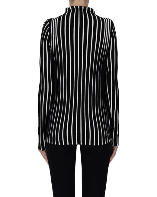 Twinset Black Ribbed Knit Pullover