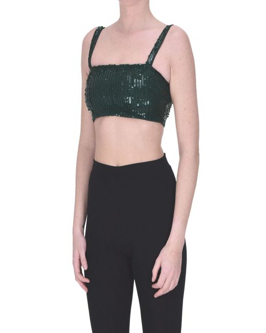 P.A.R.O.S.H. Black Sequined Bralette