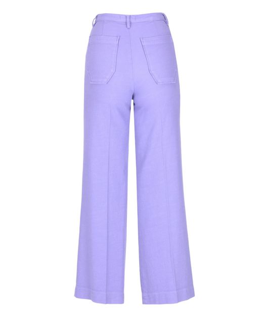 Sessun Purple Cropped Wide Leg Trousers