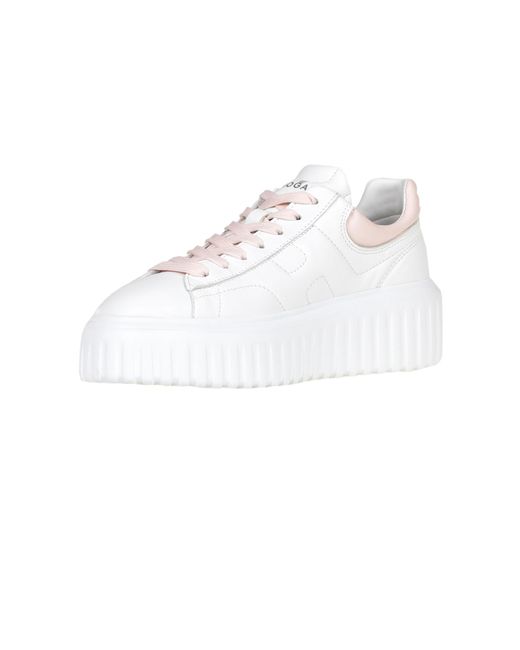 Hogan White H-stripes Allacciato H Leather Sneakers