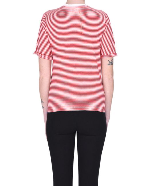 Fortela Pink Striped Cotton Serafino T-shirt