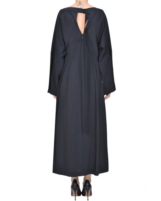 Studio Nicholson Blue Textured Viscose Midi Dress