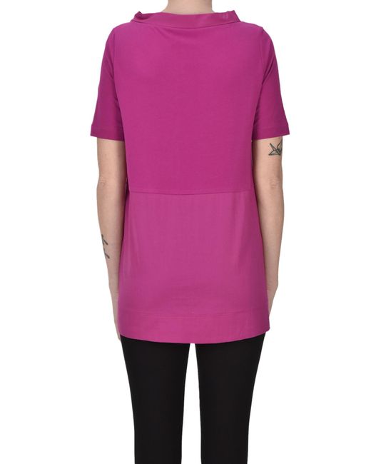 Alpha Studio Pink Cowl Neckline T-shirt