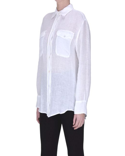 Kiltie White Linen Shirt