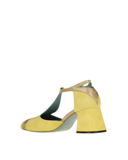 Paola D'arcano Yellow Suede And Leather Pumps