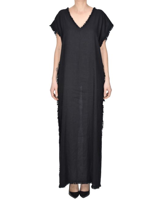 Abito a tunica in lino di P.A.R.O.S.H. in Black
