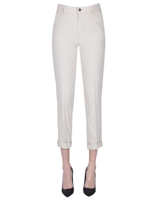 CIGALA'S White Linen And Cotton Chino Trousers