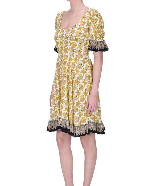 Etro Natural Printed Silk Dress