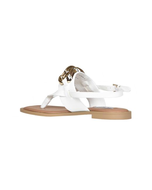 Steve Madden White Genie Thong Sandals