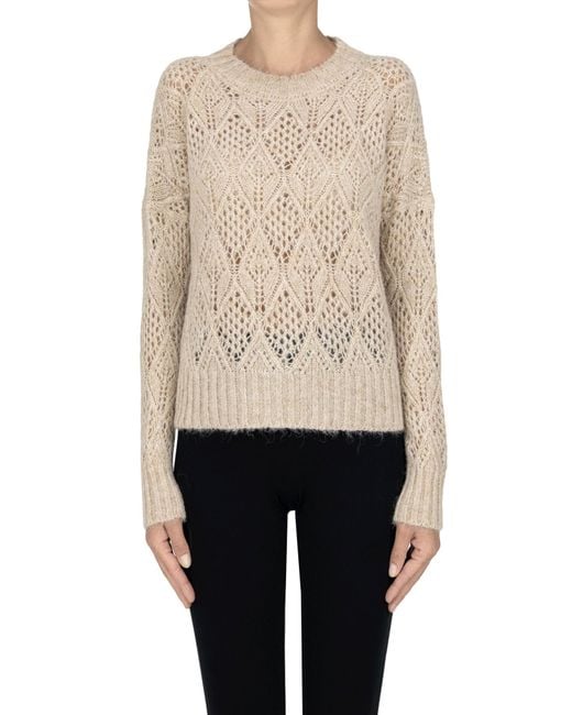D.exterior Blue Open Knit Pullover