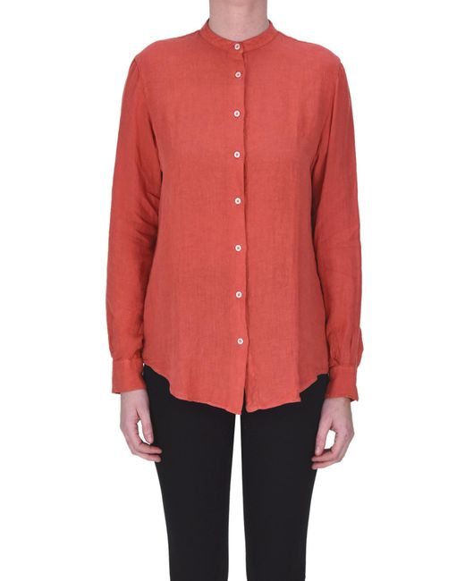 Fay Red Linen Shirt