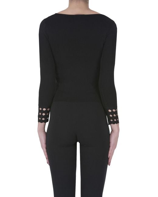 Nenette Black Cut-out Cuffs Pullover