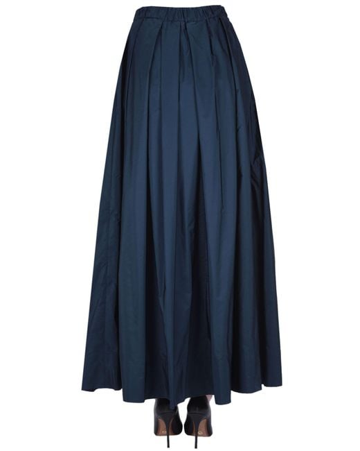 Max Mara Blue Tripoli Taffetà Skirt