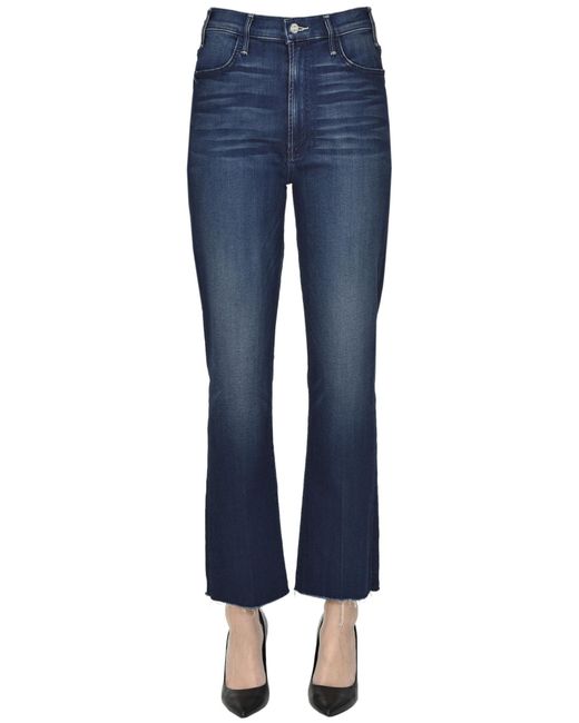 Mother The Hustler Ankle Fray Jeans in Blue | Lyst