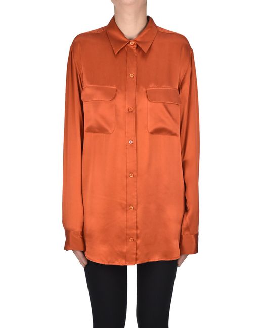 Equipment Orange Silk Shirt
