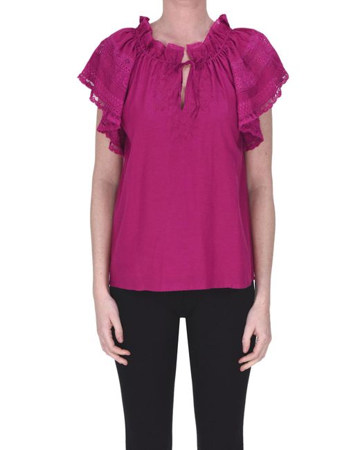 Vanessa Bruno Pink Embroidered Blouse