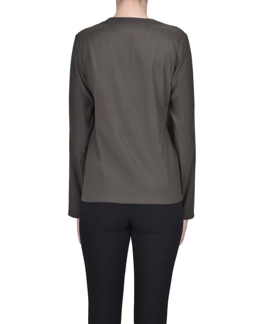 Camicettasnob Gray Silk Crepè Blouse
