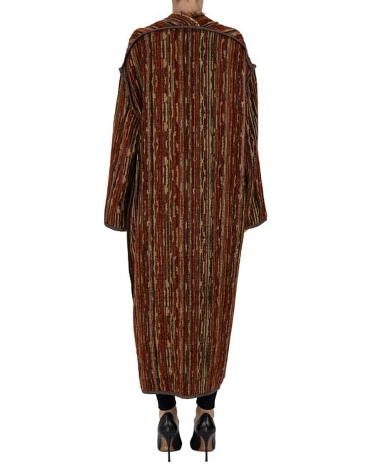 Alpha Studio Brown Reversible Jacquard Coat