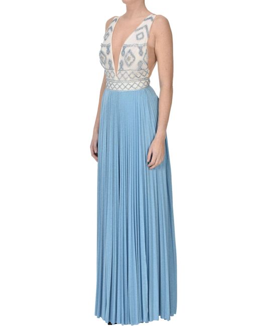 Elisabetta Franchi Blue Evening Dress