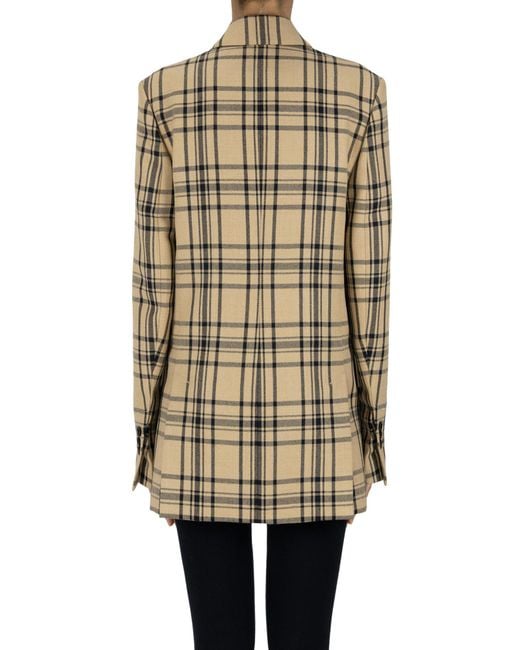 AMI Natural Checked Print Blazer