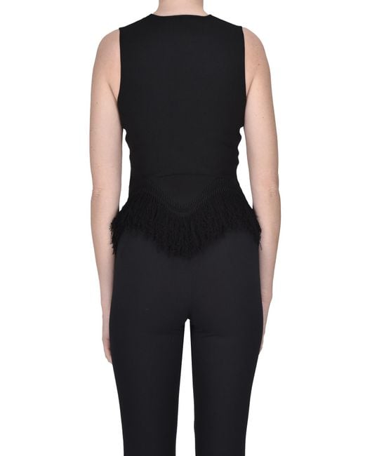 Ulla Johnson Black Fringed Knit Top