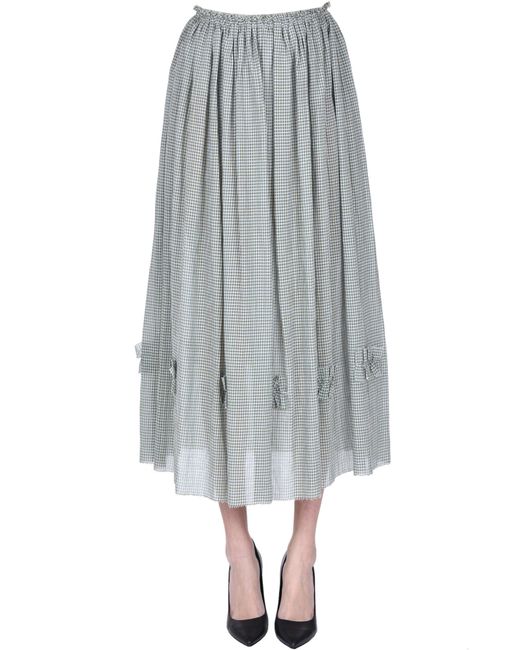 Balia 8.22 Gray Micro Vichy Print Skirt