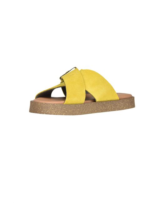 KIANID Yellow Suede Slides