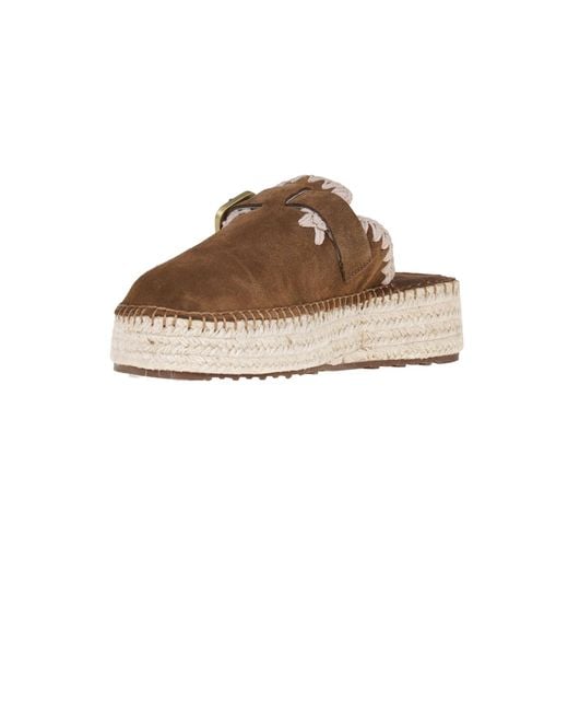Mou Brown Jute Mules