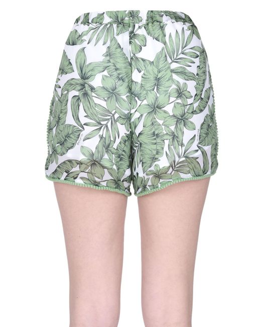 Twin Set Green Flower Print Shorts