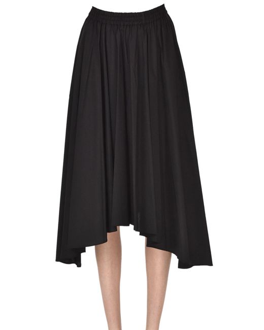 MICHAEL Michael Kors Black Pleated Cotton Skirt