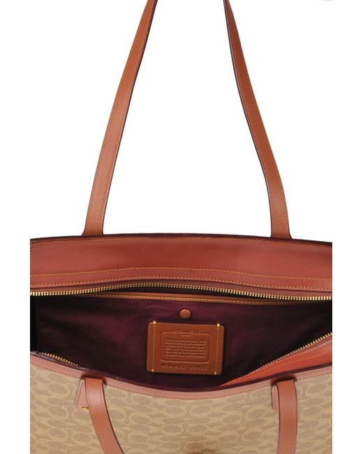 COACH Canvas Designer Logo Print Tote Bag in Beige (Natural) - Lyst