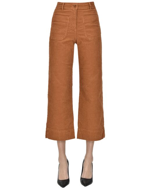 Sessun Brown Cropped Corduroy Trousers