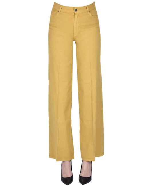 CIGALA'S Yellow Linen-blend Jeans