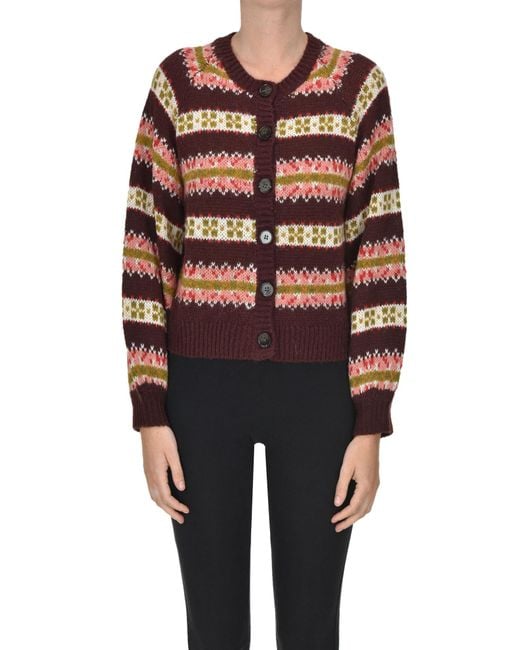 The Great Multicolor The Loom Jacquard Knit Cardigan