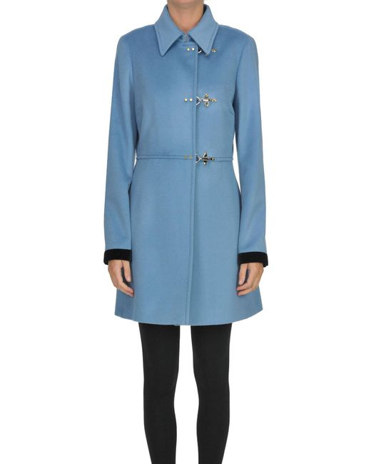 Fay Blue Wool And Cashmere Coat