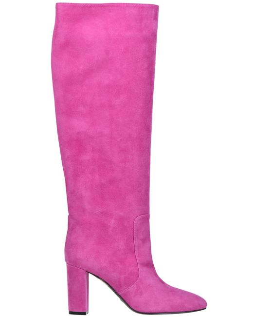 Via Roma 15 Pink Suede High Leg Boots