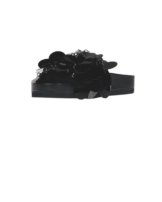 Rabanne Black Sparkle Slides