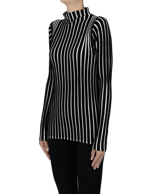 Twinset Black Ribbed Knit Pullover