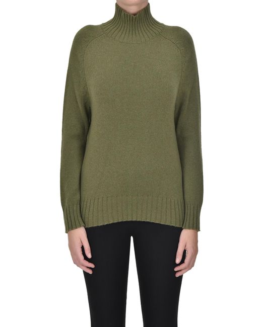 Purotatto Green Turtleneck Pullover