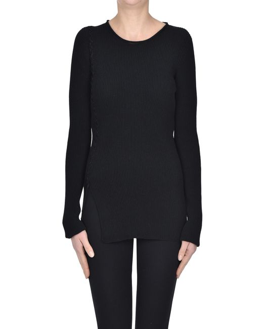 Pullover in maglia a costine di Y's Yohji Yamamoto in Black
