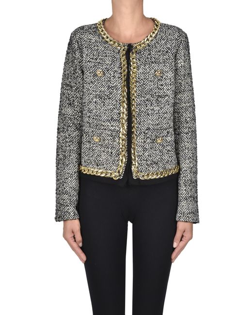 ERMANNO FIRENZE Women's Gray Chanel Style Tweed Jacket