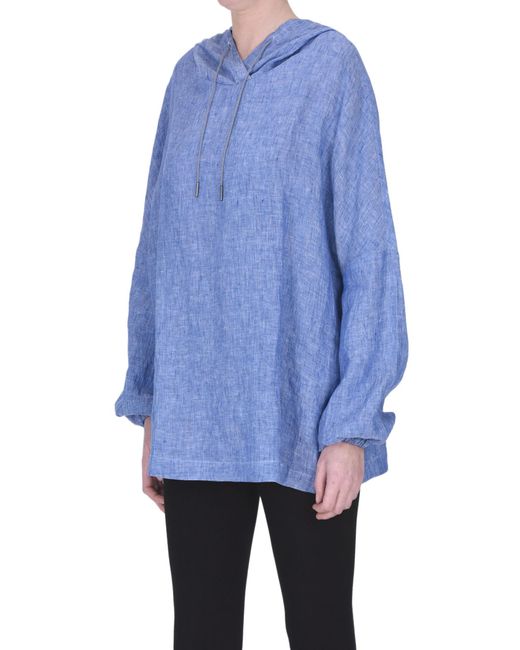 Fabiana Filippi Blue Hooded Blouse