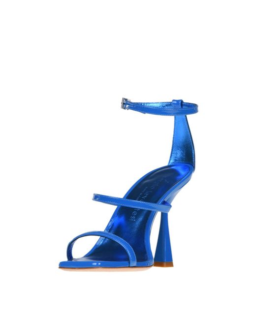 Sergio Levantesi Blue Telen Patent Leather Sandals
