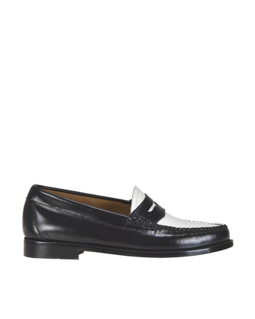 G.H. Bass & Co. Penny Black & White Loafers | Lyst