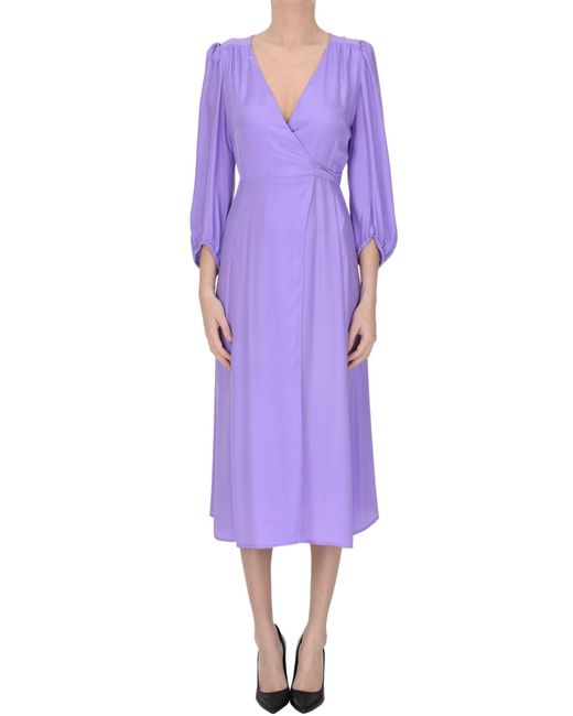 P.A.R.O.S.H. Purple Silk Wrap Dress