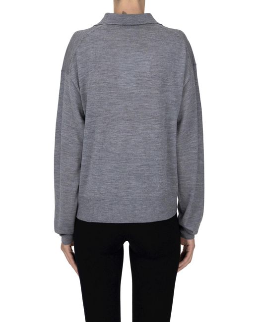 Soeur Gray Fleming Polo Style Pullover