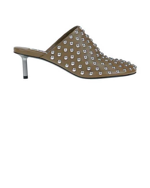 Jil Sander Multicolor Studded Leather Mules