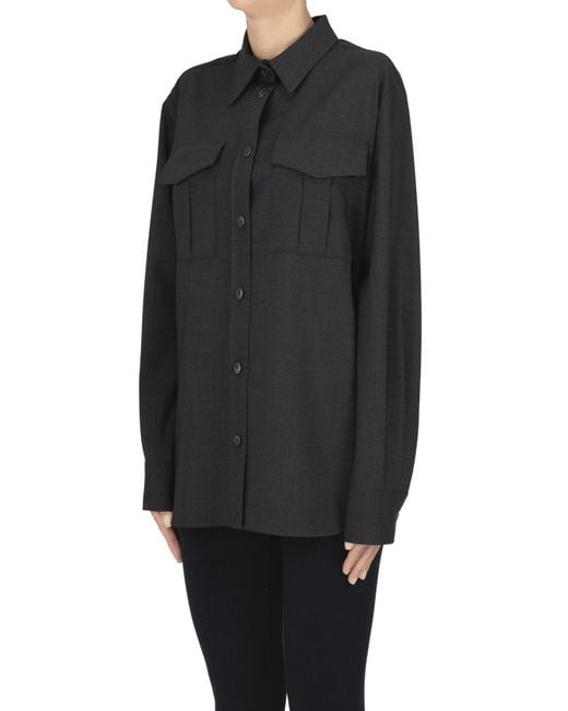 P.A.R.O.S.H. Black Wool Shirt