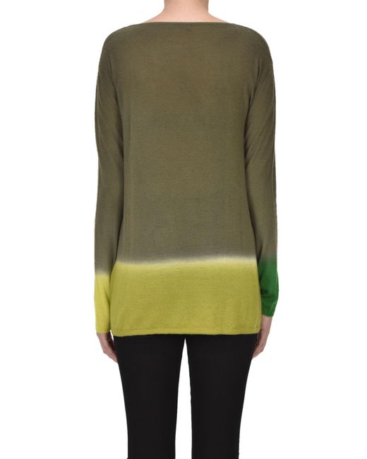 Mirror In The Sky Green Gradient Effect Knit Pullover