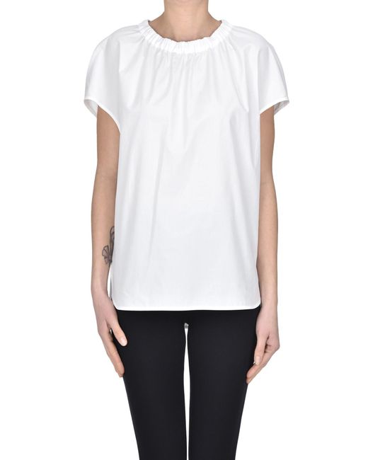 Blusa Fiamma in cotone di Max Mara in White
